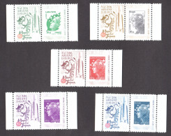 5 Porte-timbres Gommés Avec TVP Marianne De Beaujard Neufs - 2012 Ariane Vol 206 - Hope For Japan - Dragon - 2008-2013 Marianne (Beaujard)