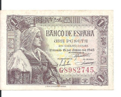 ESPAGNE 1 PESETA 1945 XF+ P 128 - 1-2 Pesetas