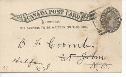 26273) Canada Cover New Brunswick  NB Postcard  Squared Circle Postmark Cancel - Covers & Documents