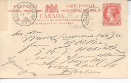 26279) Canada Stationery 1898 Postmark Cancel Germany - Brieven En Documenten