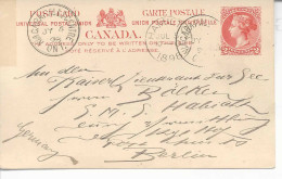 26279) Canada Stationery 1898 Postmark Cancel Germany - Lettres & Documents