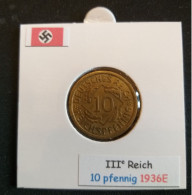 Pièce De 10 Reichspfennig De 1936E (Muldenhütten) - 10 Reichspfennig