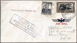 Congo Belge 1941 COB 222 Et PA 5 Sur Lettre Léopoldville à Houston, Via Miami. 1ère Liaison Congo Aux États-Unis - Lettres & Documents