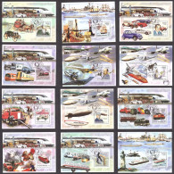 Transports - Lot De 12 Feuillets Oblitérés - Guinée-Bissau 2006 - Cote 180 - Collections (without Album)