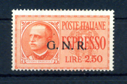 1944 Repubblica Sociale Italiana RSI Espresso Espressi 20/II 2,50 Arancio * - Correo Urgente