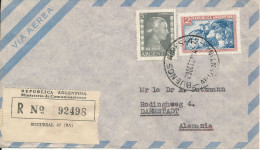 Argentina Registered Air Mail Cover Sent To Germany 29-10-1952 - Cartas & Documentos