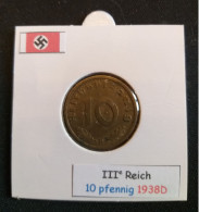 Pièce De 10 Reichspfennig De 1938D (Muldenhütten) - 10 Reichspfennig