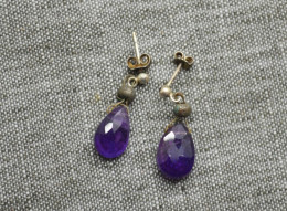 Vintage Silver Small Earrings With Stones - Earrings