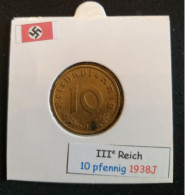 Pièce De 10 Reichspfennig De 1938J (Hambourg) - 10 Reichspfennig