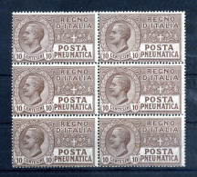 1913-23 REGNO Posta Pneumatica N.1 BLOCCO MNH ** - Rohrpost