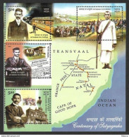 INDIA 2007 Mahatma Gandhi Satyagraha South Africa Map 4v MS Miniature Sheet MNH P.O Fresh & Fine - Unused Stamps