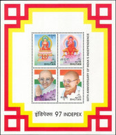 BHUTAN 1997 INDIPEX - Mahatma Gandhi / BUDDHA MINIATURE SHEET MS MNH As Per Scan - Bhoutan