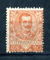 1901 REGNO "Floreale" N.72 * 20 Centesimi Arancio - Ongebruikt