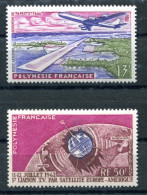 RC 26610 POLYNÉSIE COTE 18€ PA N° 5 / 6 AEROPORT DE FAAA + TÉLÉCOMMUNICATIONS SPATIALES NEUF ** MNH TB - Unused Stamps