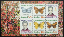 1997 Grönland; Heftchenblatt Schmetterlinge, Postfrisch/MNH, H.-Bl. 14, ME 9,50 - Sonstige & Ohne Zuordnung