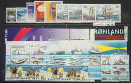 2002 Grönland; In Den HN Kpl. Jahrgang Mit MH 391/92, **/MNH, ME 80,- - Other & Unclassified