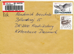 Sweden Registered Cover Sent To Denmark Stockholm 11-4-1991 - Lettres & Documents