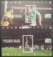 2007 Irland; Beide Blocks Rugby-Weltmeisterschaft, Postfrisch/MNH, Bl. 68/69 - Sonstige & Ohne Zuordnung