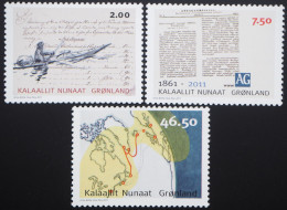 2011 Grönland; Serie Kommunikation (I), Postfrisch/MNH, MiNr. 575/77 A, ME 15,- - Andere & Zonder Classificatie