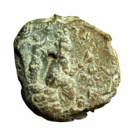 Roman Empire Seal Uniface Clay Terracotta Bulla AE22mm Tyche & Nike 03826 - The Military Crisis (235 AD Tot 284 AD)