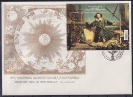 Poland 2023 Nicolaus Copernicus, Polymath, Astronomy, Joint Issue With Vatican,Sun,Solar System,Mathematician, FDC (**) - Cartas & Documentos