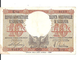 ALBANIE 10 LEK ND1940 VF+ P 11 - Albanië