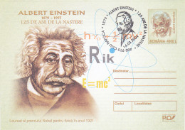 ALBERT EINSTEIN, SCIENTIST, FAMOUS PEOPLE, COVER STATIONERY, 2004, ROMANIA - Albert Einstein