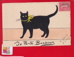 CPA  Chat Illustrateur Amateur Chat Noir Porte Bonheur - Gatti