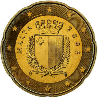 Malte, 20 Euro Cent, 2008, Paris, Laiton, SPL, KM:129 - Malta