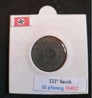 Pièce De 10 Reichspfennig De 1940J (Hambourg) - 10 Reichspfennig