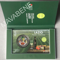 ITALIA 2023 LAZIO FRASCATI E AMATRICIANA MONETA 5 EURO FDC COINCARD - Collections