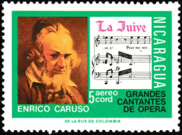 Nicaragua 1975 Michel 1836 Y&T PA 836. Grands Chanteurs D'Opéra. Enrico Caruso, La Juive - Judaísmo