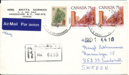 Canada Registered Cover Sent To Sweden Vancouver 31-5-1981 - Storia Postale