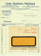 Österreich SALZBURG 1934 Deko Rechnung + Freistempel (rot)-Umschlag Fa Roittner Eisenhandlung - Österreich