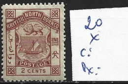 BORNEO DU NORD 20 * Côte 3 € - Noord Borneo (...-1963)