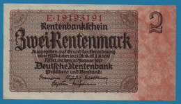 DEUTSCHES REICH  2 MARK 30.01.1937 # E.19193191 P# 174b Rentenbank - Andere & Zonder Classificatie