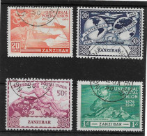 ZANZIBAR 1949 UPU SET SG 335/338 FINE USED Cat £16 - Zanzibar (...-1963)