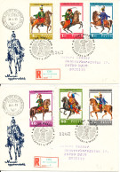Hungary Registered FDC 15-11-1978 Soldiers On Horses Complete Set Of 6 On 2 Covers With Cachet Sent To Sweden - FDC