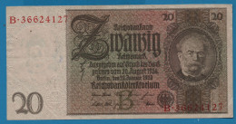 DEUTSCHES REICH  20 MARK 22.01.1929 LETTER B # B.36624127 P# 181a Werner Von Siemens - 20 Mark