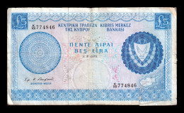 Chipre Cyprus 5 Pounds 1973 Pick 44b Bc F - Chypre