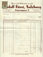 Österreich SALZBURG 1935 Deko Rechnung + Fiskalmarke Fa Rudolf Fürst Textilwaren Linzergasse 5 - Austria