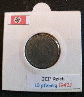 Pièce De 10 Reichspfennig De 1942J (Hambourg) - 10 Reichspfennig