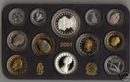 Italia Italy 2001 Divisionale Proof - Set Fior Di Conio