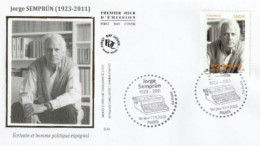 Fdc 2023_Enveloppe 1er Jour_fdc_soie_Jorge Semprún. Oblit. PJ Paris 17/11/2023. - 2020-…