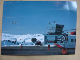 GREENLANDAIR  DASH 7 SIKORSKY S 61N  /  AIRLINES ISSUE / CARTE DE COMPAGNIE  CARTE GRAND FORMAT  13 X 18 CM - Helicopters