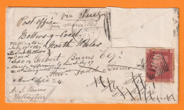 1867 - Enveloppe  De WELLINGTON Vers DUBLIN, Irlande Via SUEZ & MARSEILLE - Redirigée Vers Betws-y-Coed, North Wales - Lettres & Documents