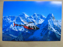 SIMRIK AIR  9N-ALT  BELL 407      /  AIRLINES ISSUE / CARTE DE COMPAGNIE  CARTE GRAND FORMAT  11 X 16 CM - Helicopters