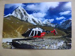 SIMRIK AIR  9N-ALT  BELL 407      /  AIRLINES ISSUE / CARTE DE COMPAGNIE  CARTE GRAND FORMAT  11 X 16 CM - Helikopters