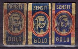 "SENSIT GOLD" Razor Blade Old Vintage 3 WRAPPERS (see Sales Conditions) - Scheermesjes