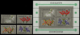 Malawi 1969 - Mi-Nr. 110-113 & Block 14 ** - MNH - Orchideen / Orchids - Malawi (1964-...)